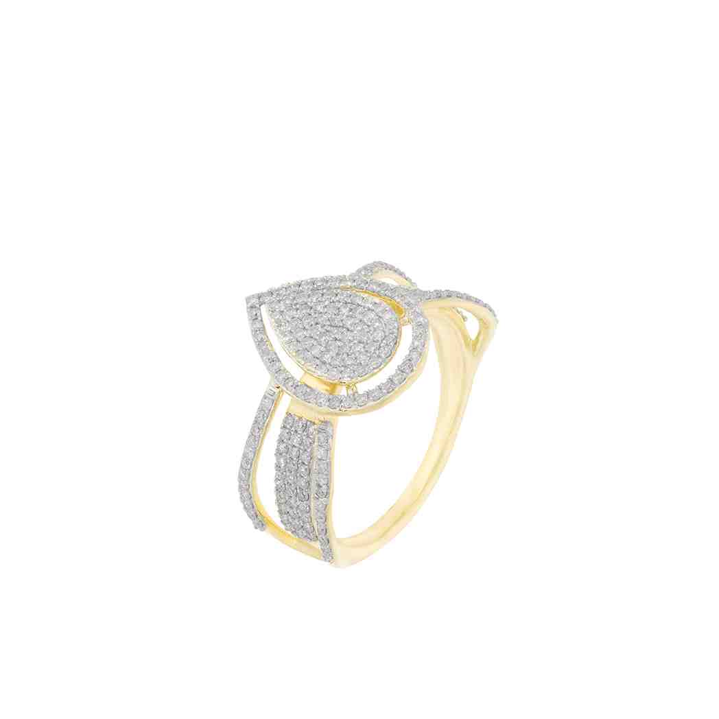 Pear-Shaped Multi-Diamond Frame Multi-Row Ring LR11832A